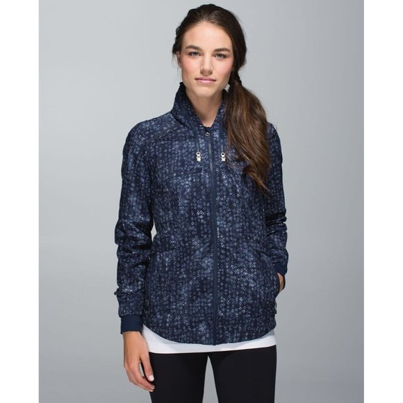 Lululemon Spring Forward Jacket Kanoko Twist Inkwell Ghost / Inkwell, Size 10 - Picture 1 of 13